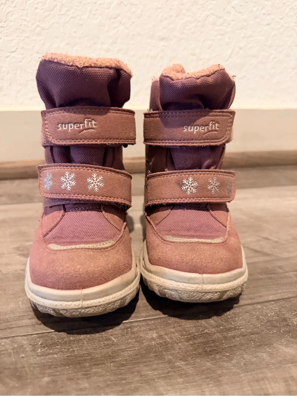 Superfit Mauve Girls Snowflake Strap Boots